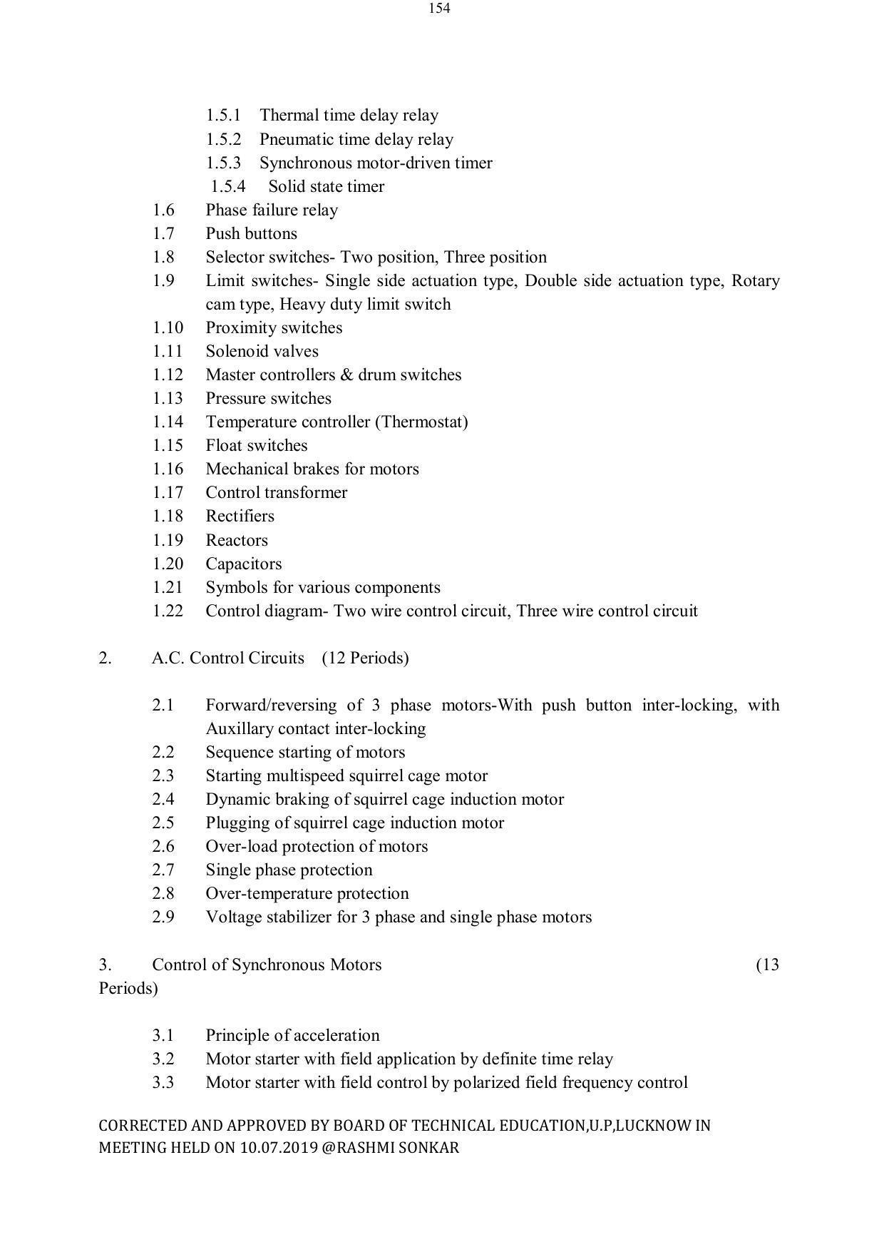 EFFECTIVE FROM JULY 2019-20 - SIX SEMESTER DIPLOMA COURSE IN ELECTRICAL ENGINEERING - Page 154