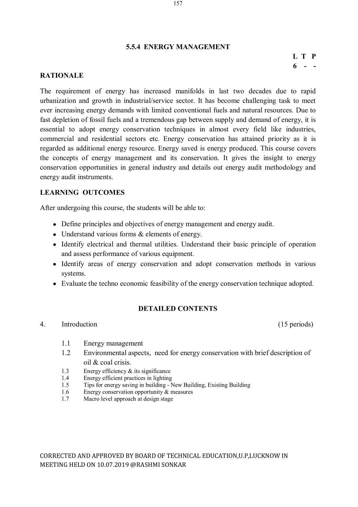 EFFECTIVE FROM JULY 2019-20 - SIX SEMESTER DIPLOMA COURSE IN ELECTRICAL ENGINEERING - Page 157