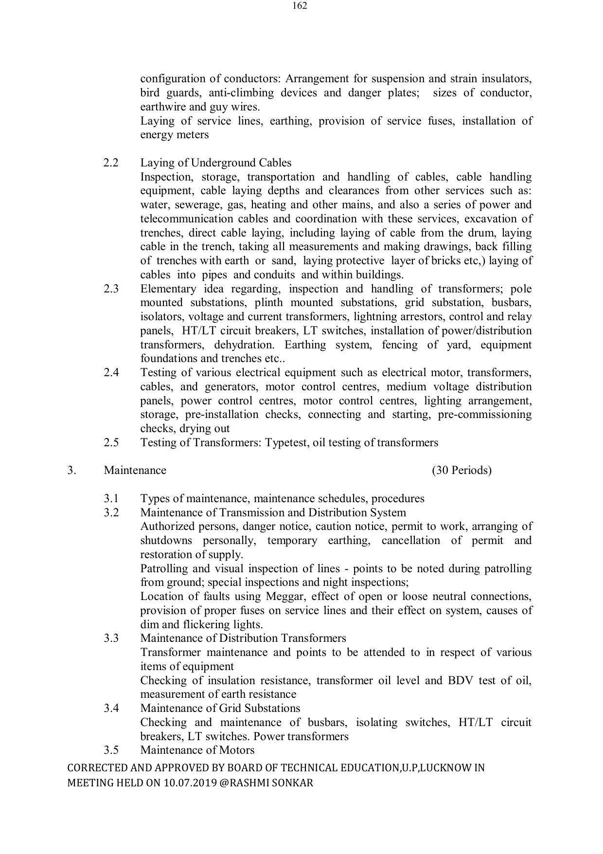 EFFECTIVE FROM JULY 2019-20 - SIX SEMESTER DIPLOMA COURSE IN ELECTRICAL ENGINEERING - Page 162