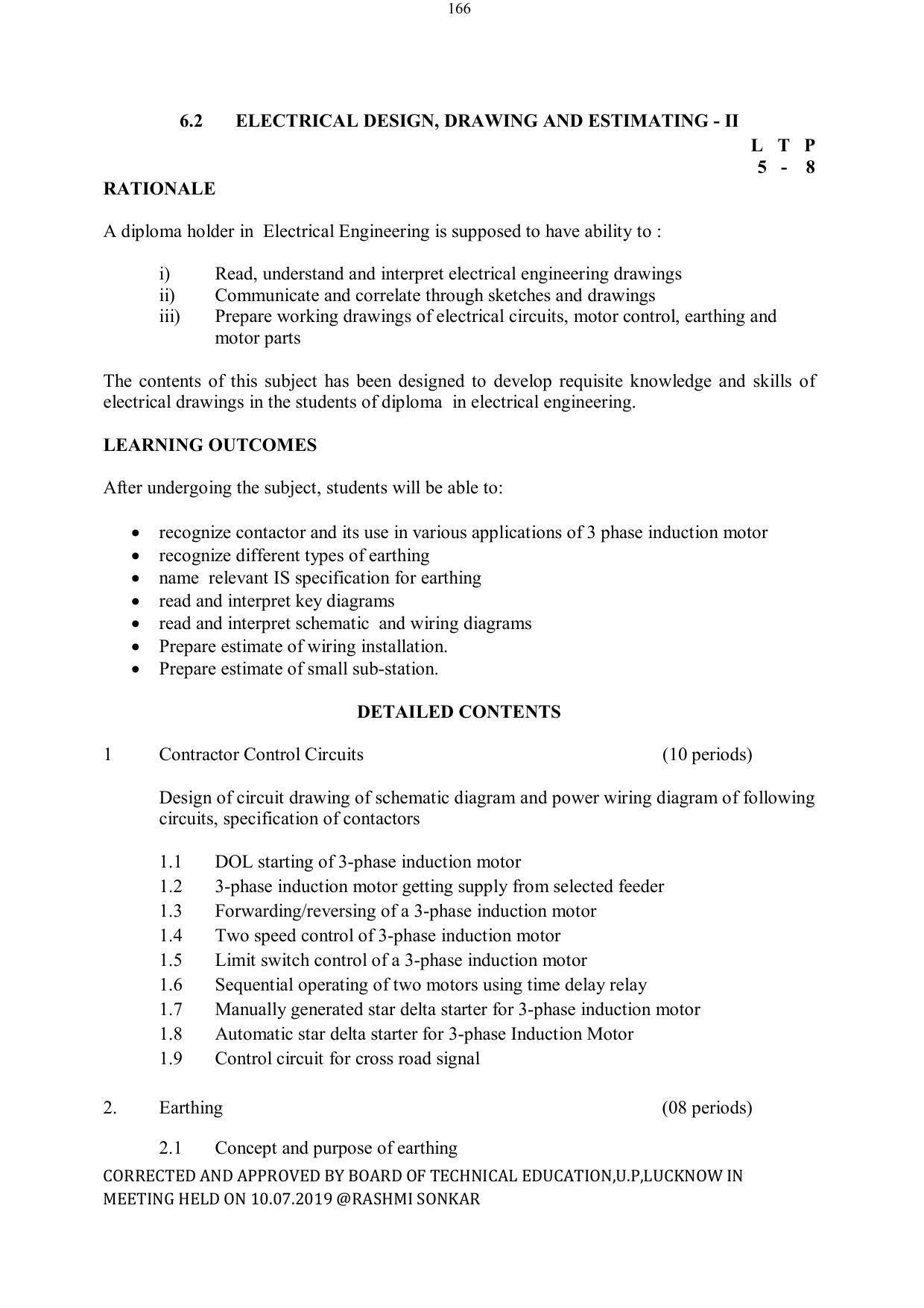 EFFECTIVE FROM JULY 2019-20 - SIX SEMESTER DIPLOMA COURSE IN ELECTRICAL ENGINEERING - Page 166