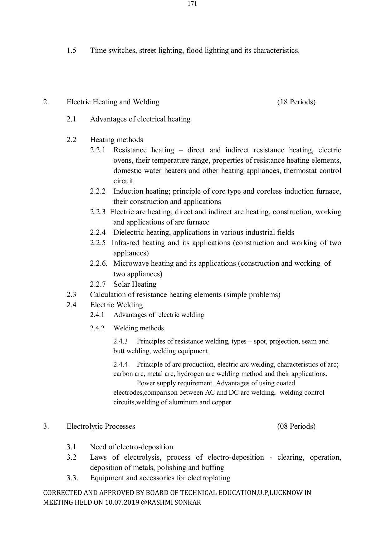 EFFECTIVE FROM JULY 2019-20 - SIX SEMESTER DIPLOMA COURSE IN ELECTRICAL ENGINEERING - Page 171