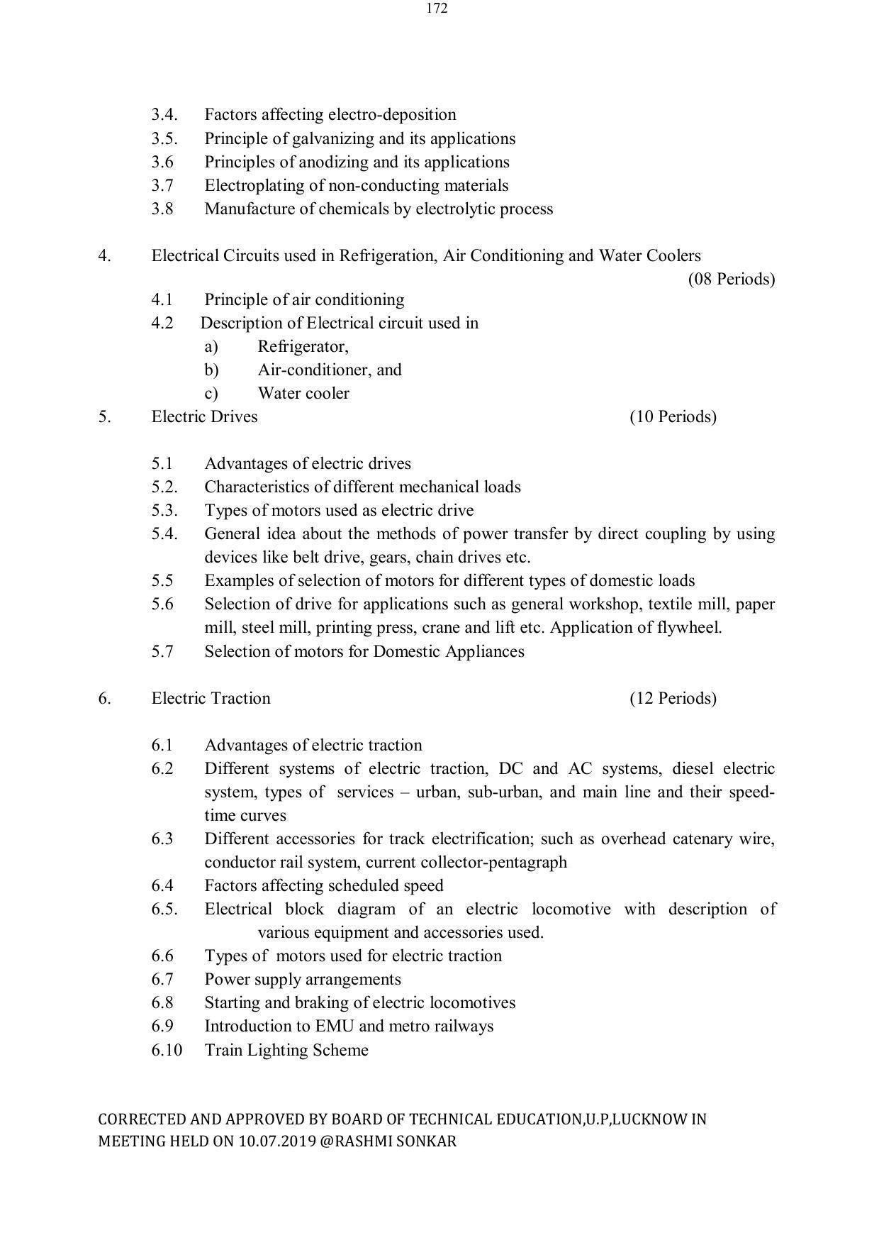EFFECTIVE FROM JULY 2019-20 - SIX SEMESTER DIPLOMA COURSE IN ELECTRICAL ENGINEERING - Page 172