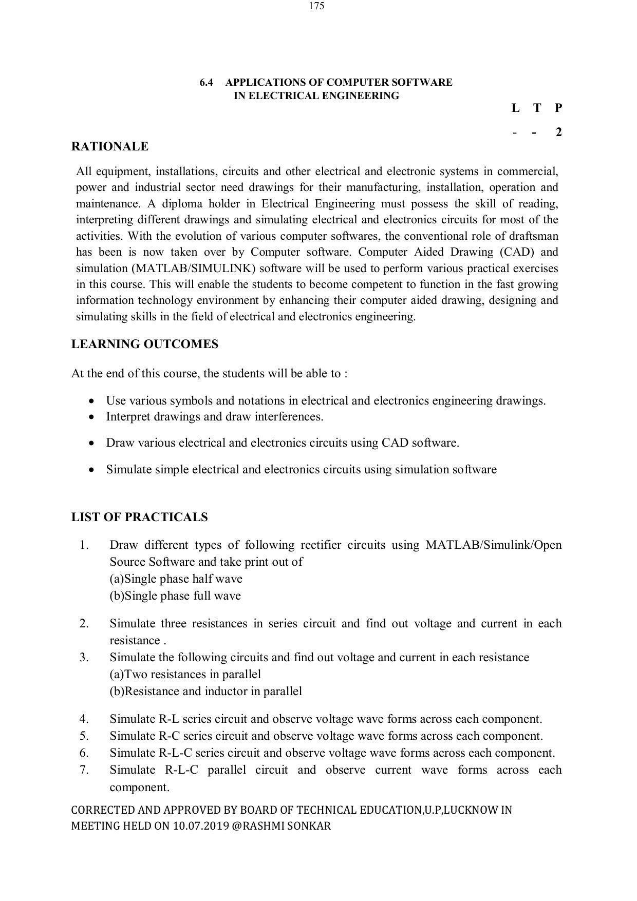 EFFECTIVE FROM JULY 2019-20 - SIX SEMESTER DIPLOMA COURSE IN ELECTRICAL ENGINEERING - Page 175