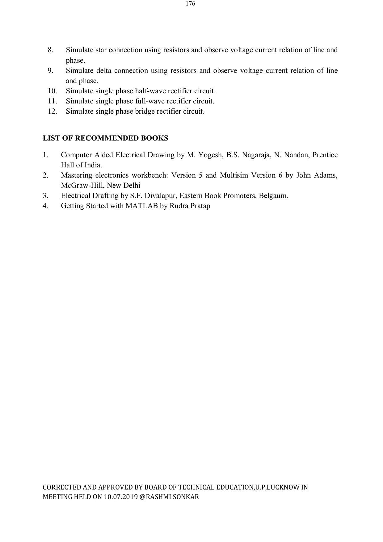 EFFECTIVE FROM JULY 2019-20 - SIX SEMESTER DIPLOMA COURSE IN ELECTRICAL ENGINEERING - Page 176