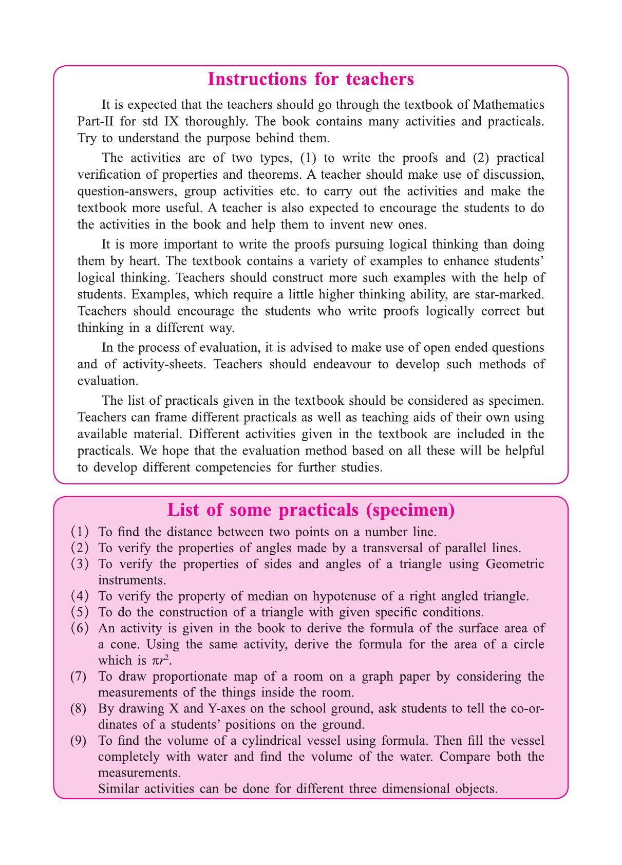 Maharashtra Board Class 9 Maths (Part 2) Textbook - Page 9