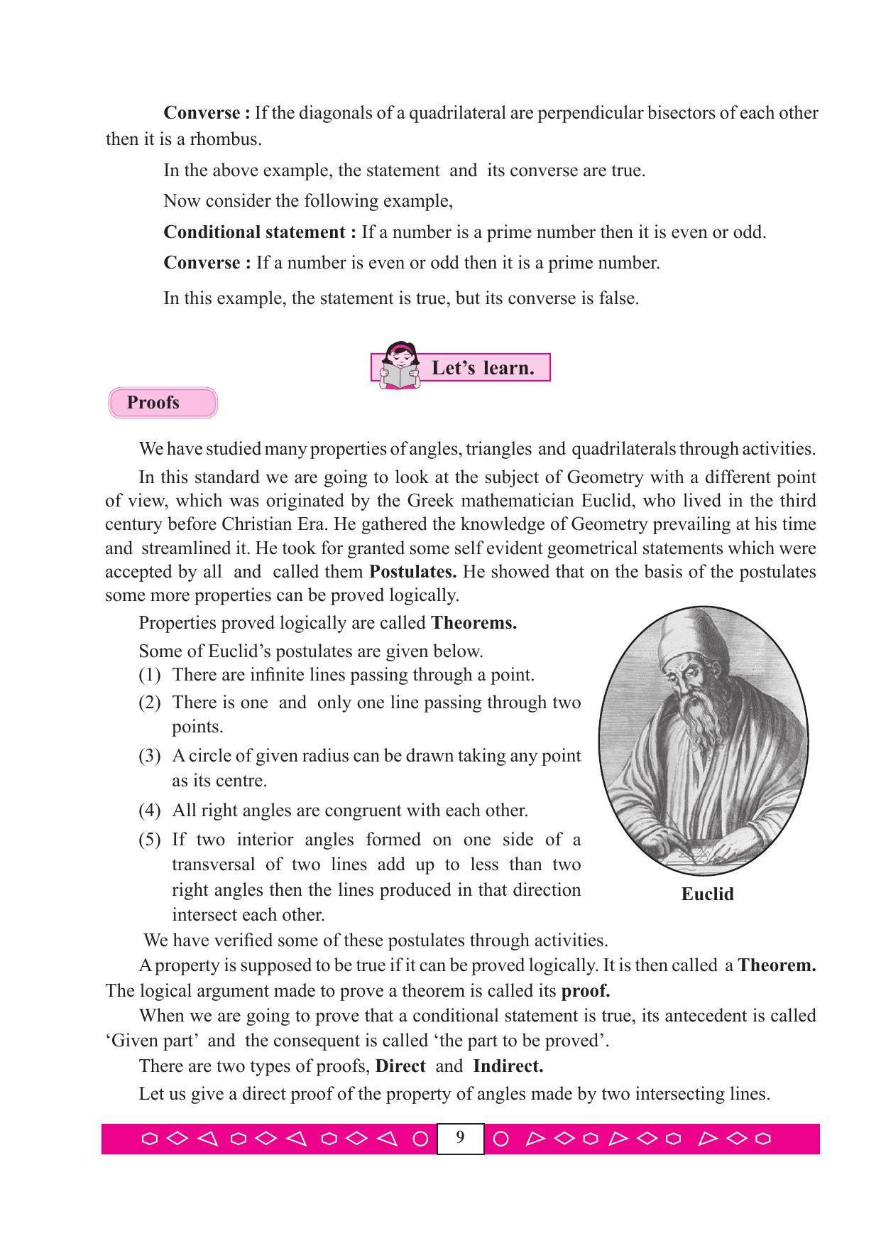 Maharashtra Board Class 9 Maths (Part 2) Textbook - Page 19