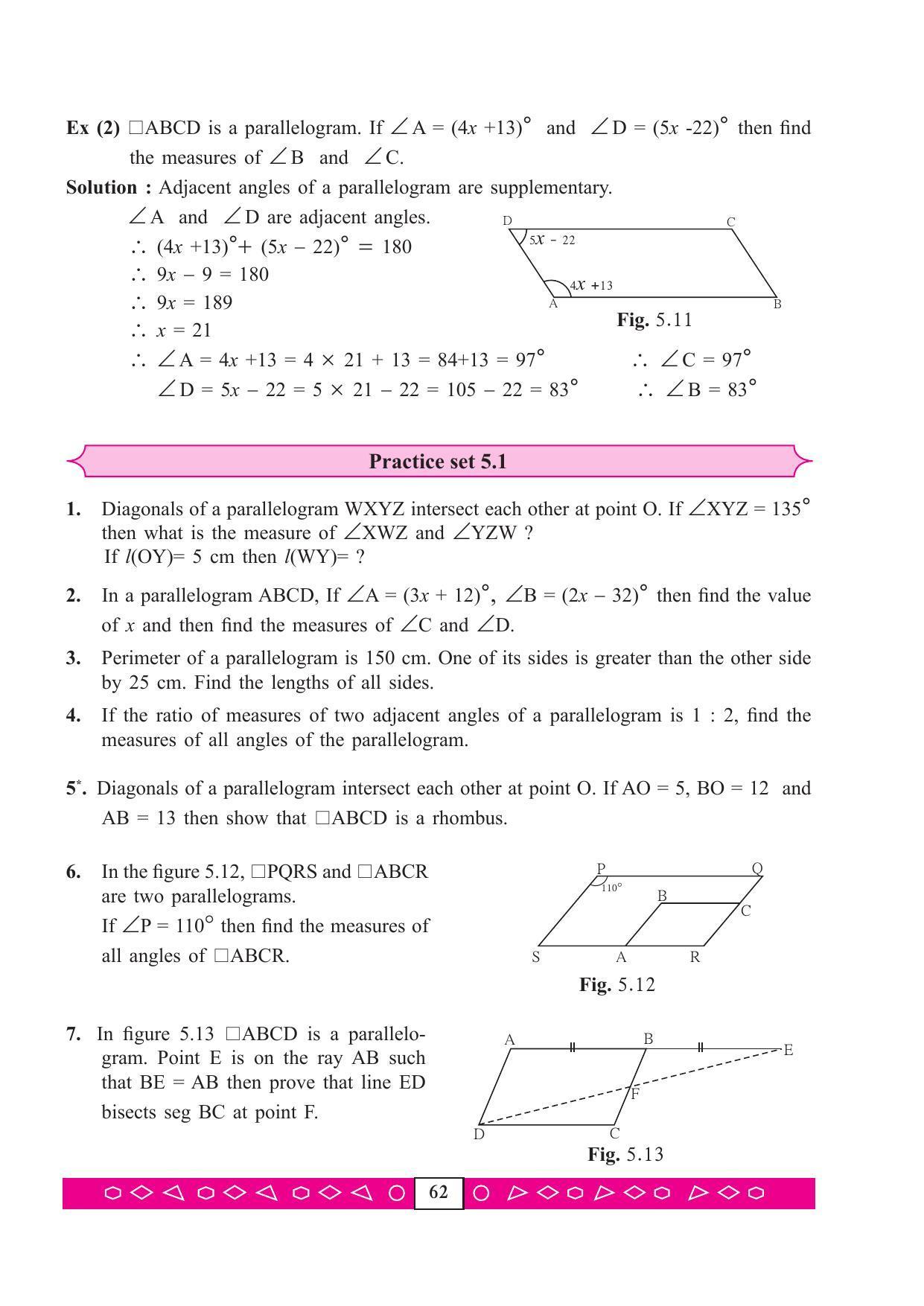 Maharashtra Board Class 9 Maths (Part 2) Textbook - Page 72