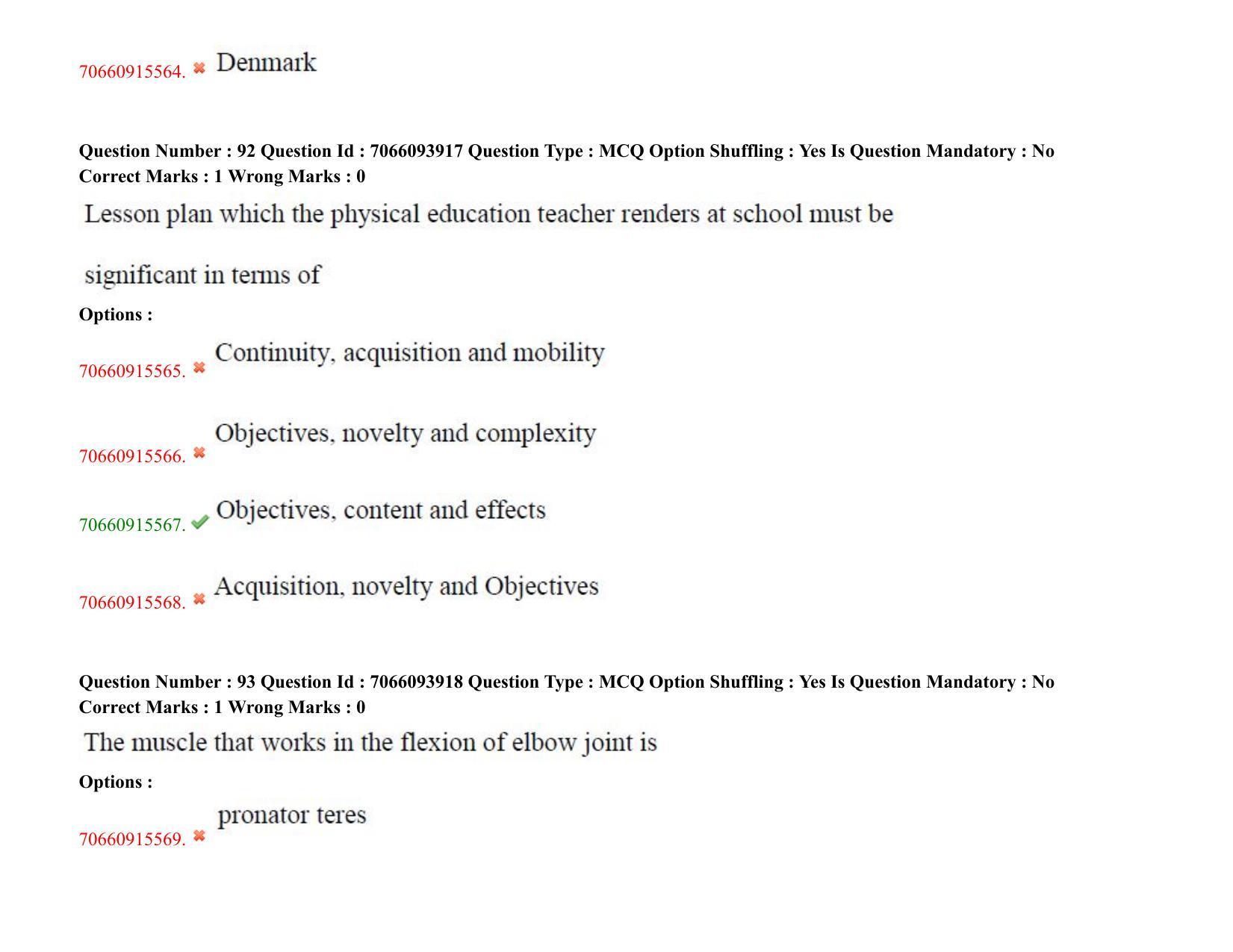 TS CPGET 2020 M.P.Ed. (Shift 2) Question Paper with Answer Key - Page 51