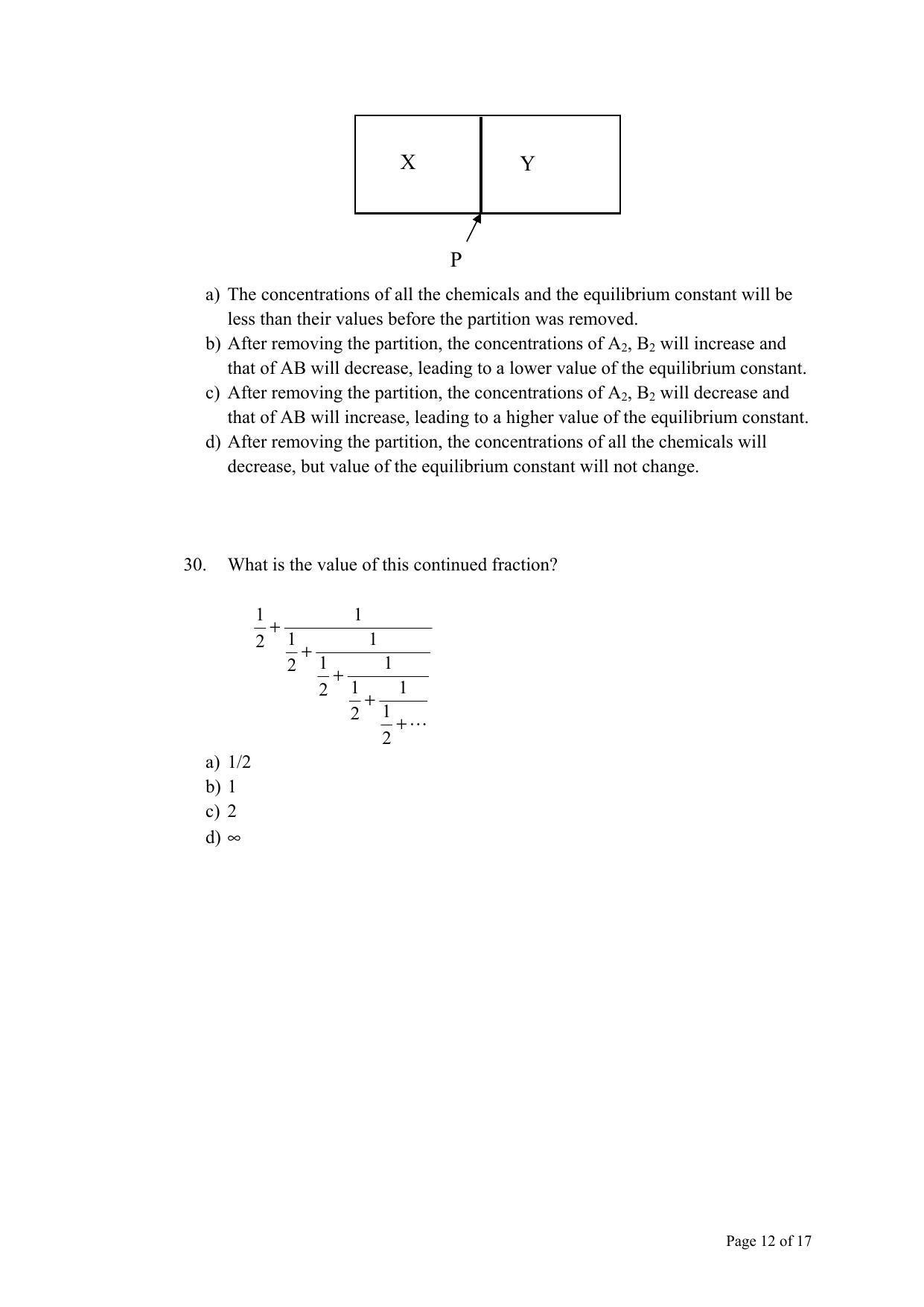 TIFR GS 2011 Chemistry Question Paper - Page 12