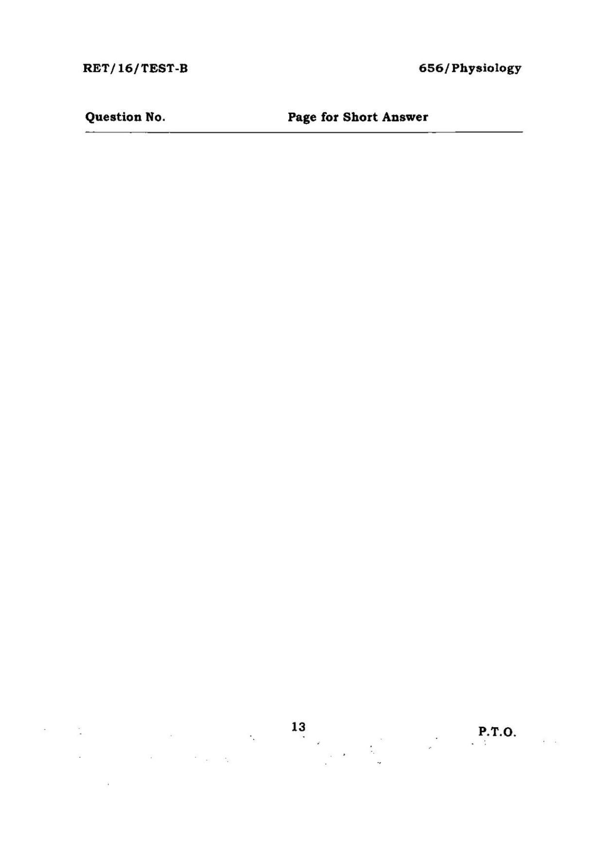 BHU RET PHYSIOLOGY 2016 Question Paper - Page 13