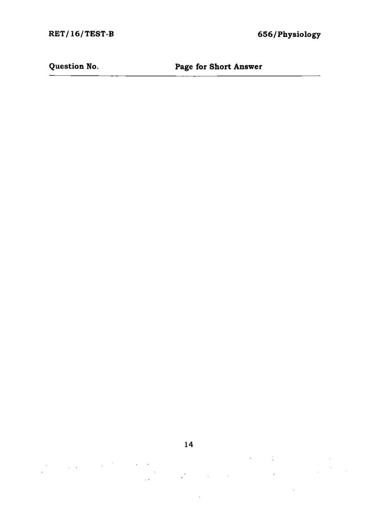 BHU RET PHYSIOLOGY 2016 Question Paper - Page 14