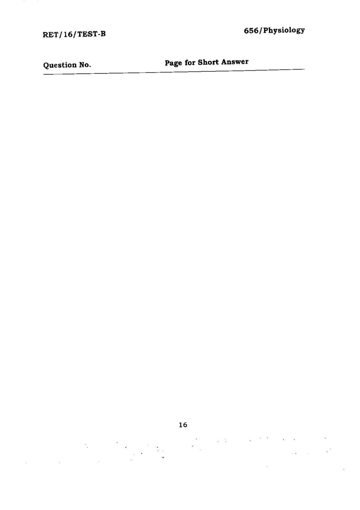 BHU RET PHYSIOLOGY 2016 Question Paper - Page 16