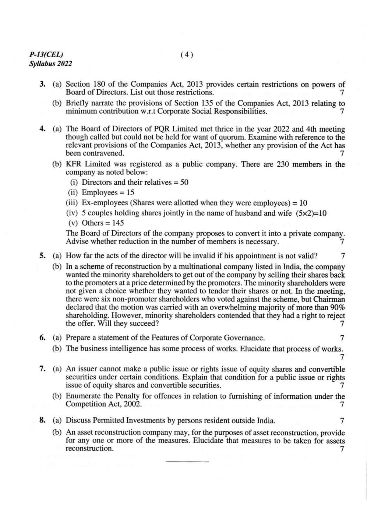 ICMAI Final December 2023 Question Paper - Corporate And Economic Laws - Page 4