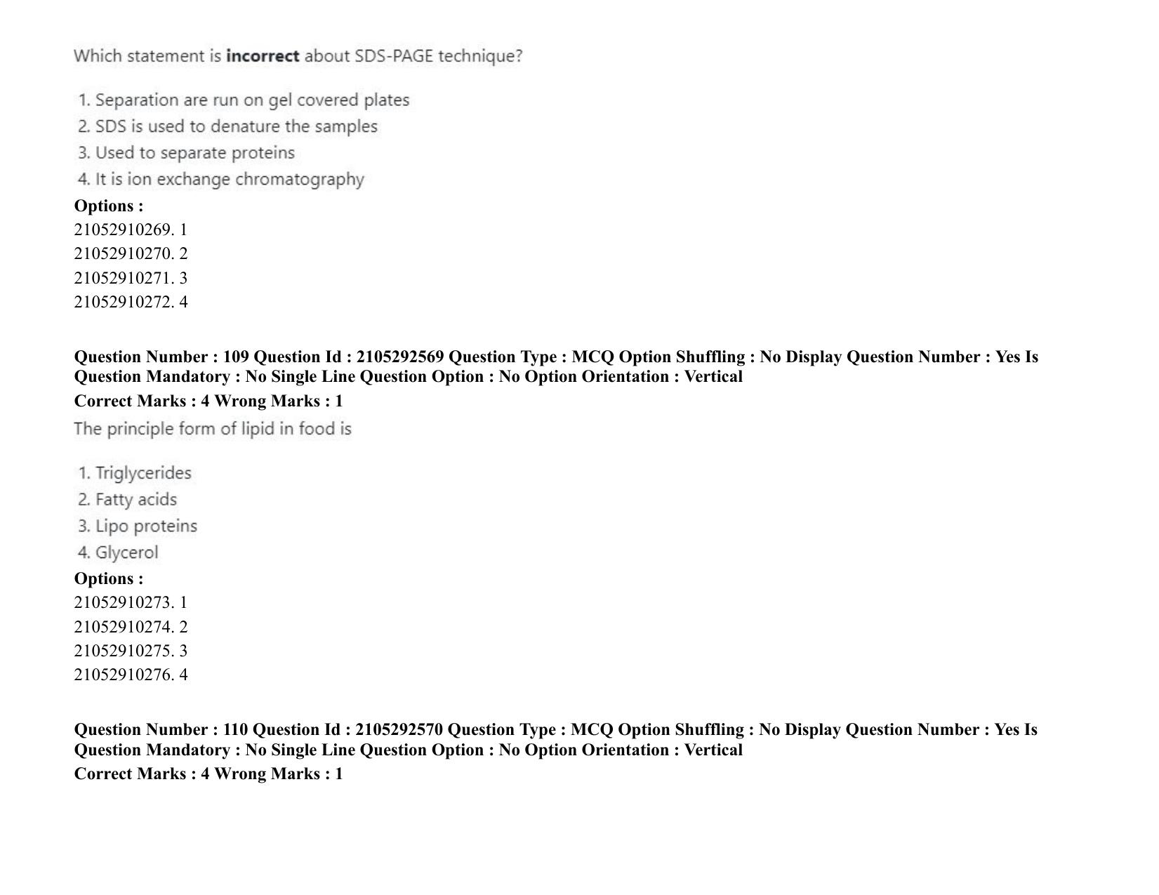 ICAR AIEEA PG 2020 FOOD SCIENCE TECHNOLOGY Question Paper - Page 56