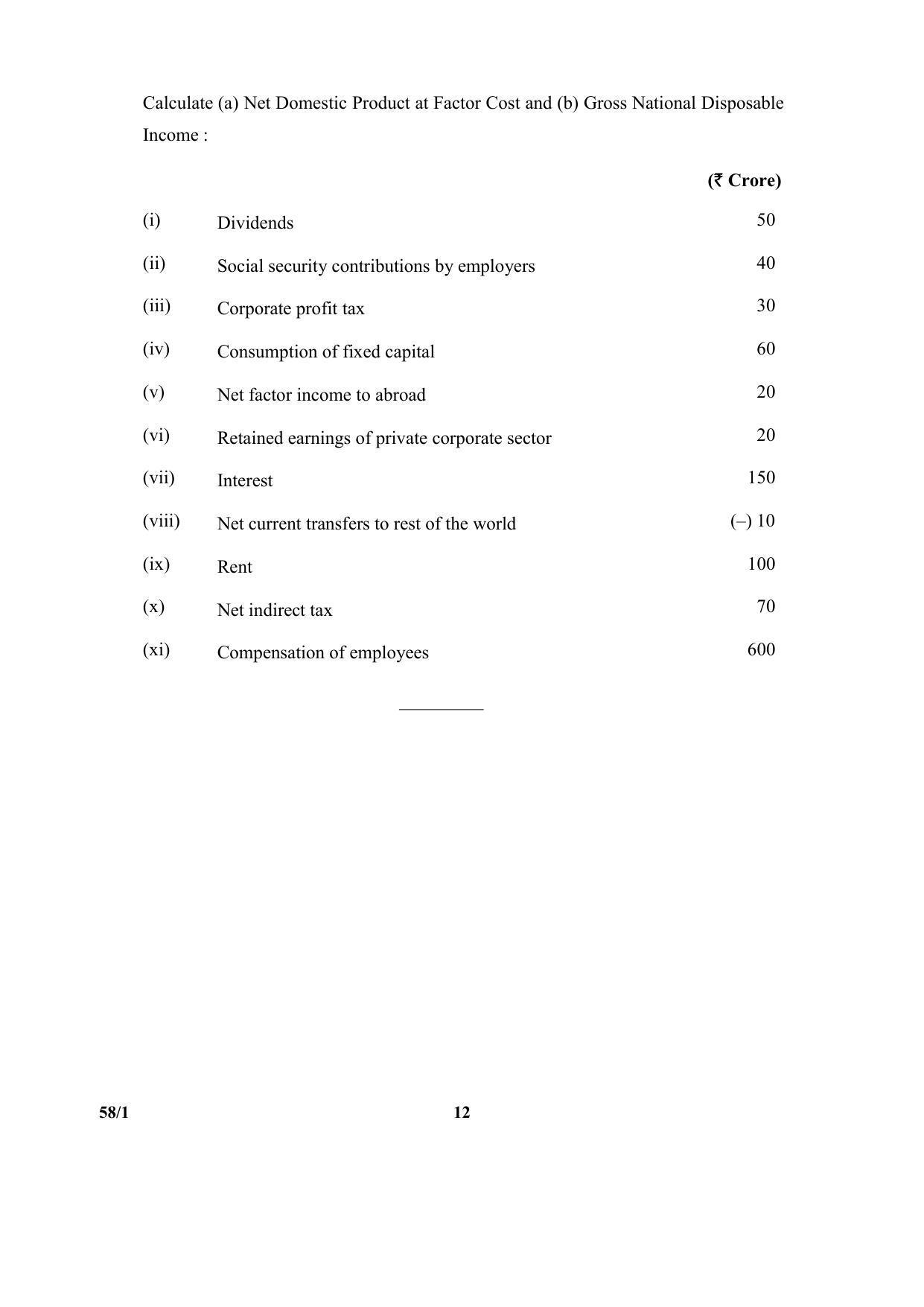 CBSE Class 12 58-1 (Economics) 2017-comptt Question Paper - Page 12