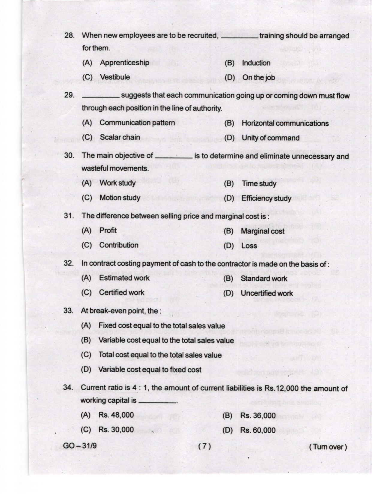Odisha CPET 2024 COMMERCE Question Paper - Page 7
