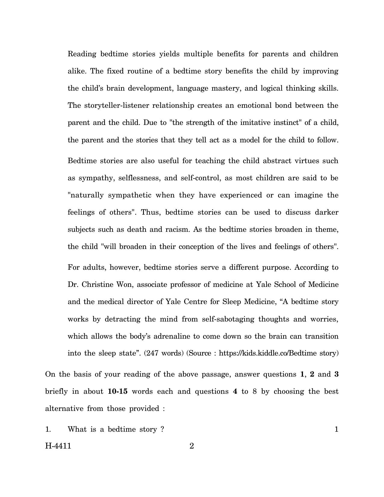 Goa Board Class 12 English I (March 2024) Question Paper - Page 2