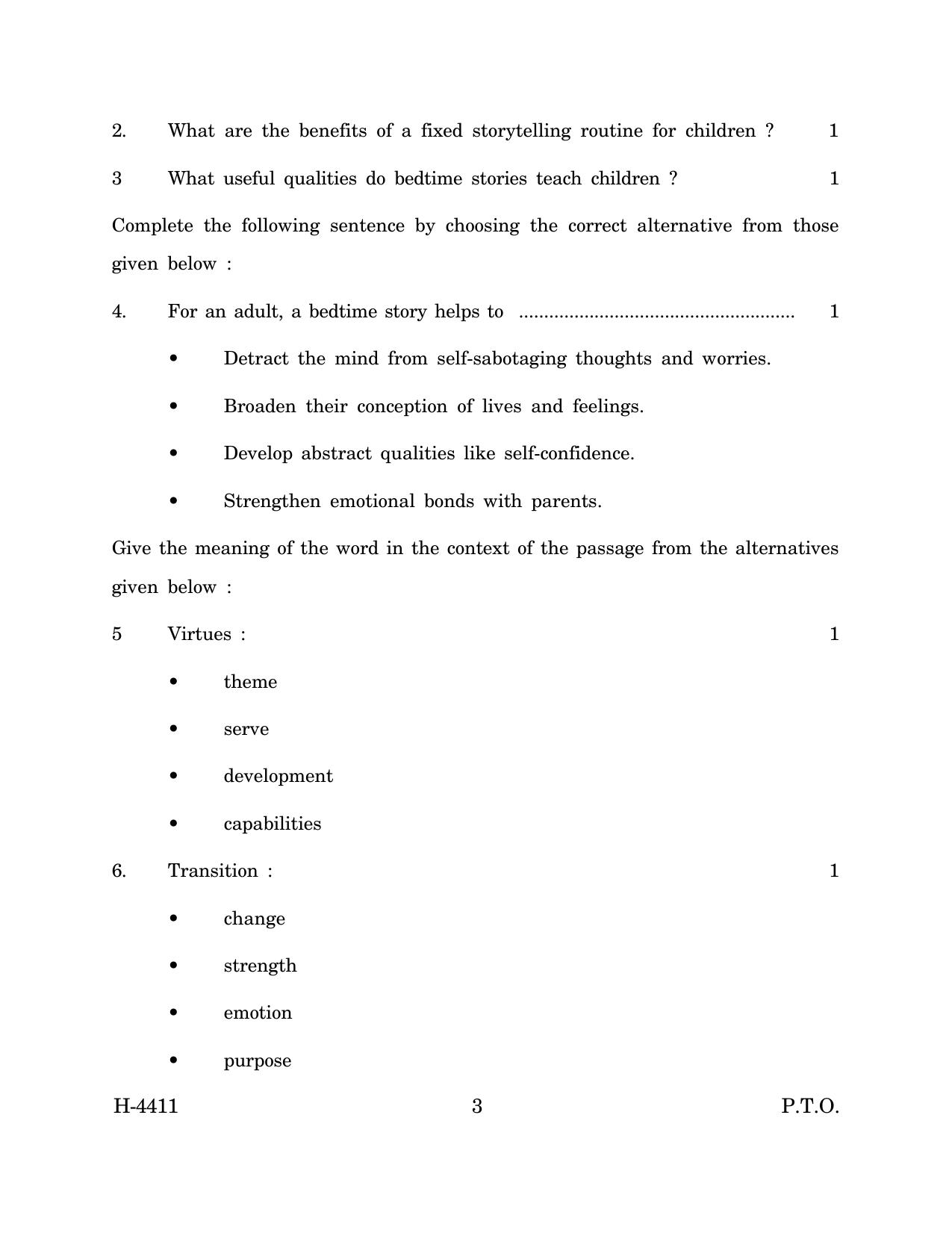 Goa Board Class 12 English I (March 2024) Question Paper - Page 3