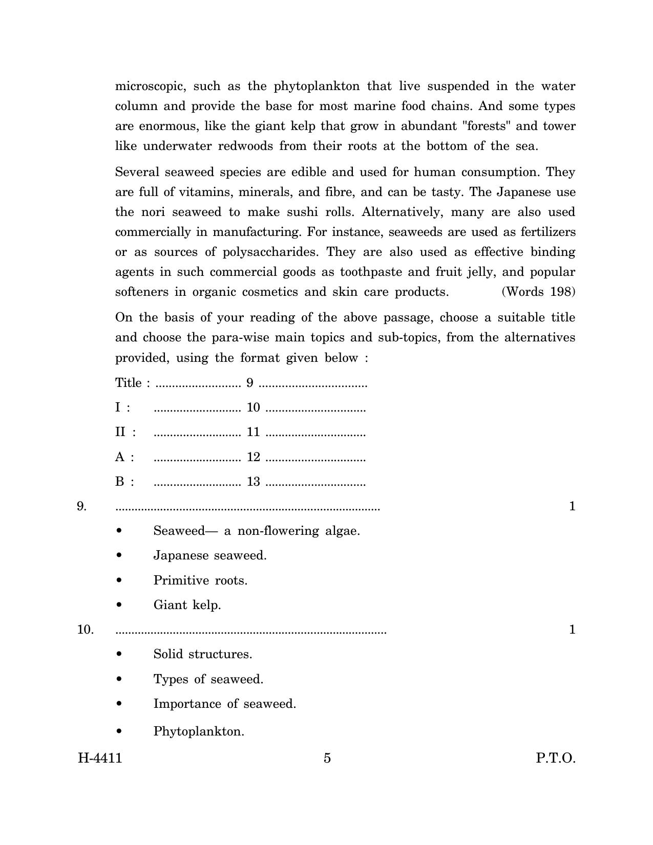 Goa Board Class 12 English I (March 2024) Question Paper - Page 5