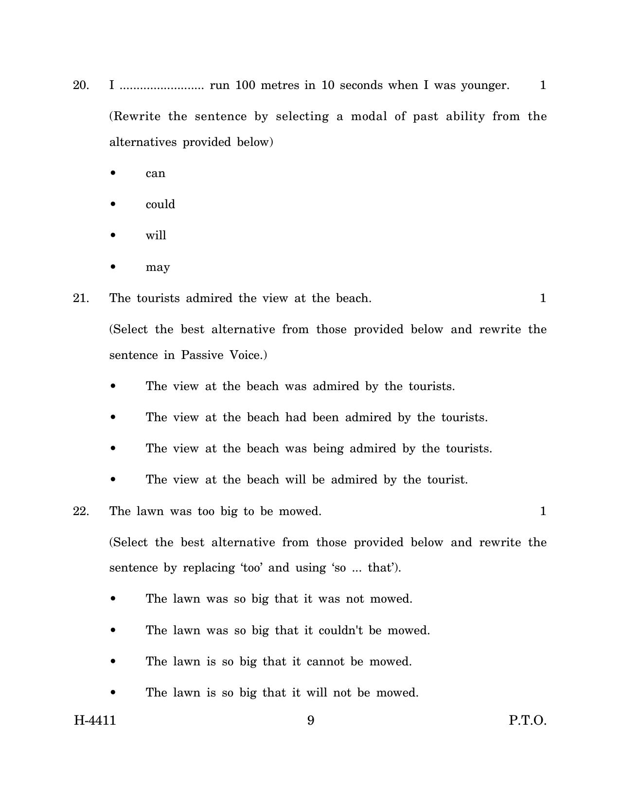 Goa Board Class 12 English I (March 2024) Question Paper - Page 9
