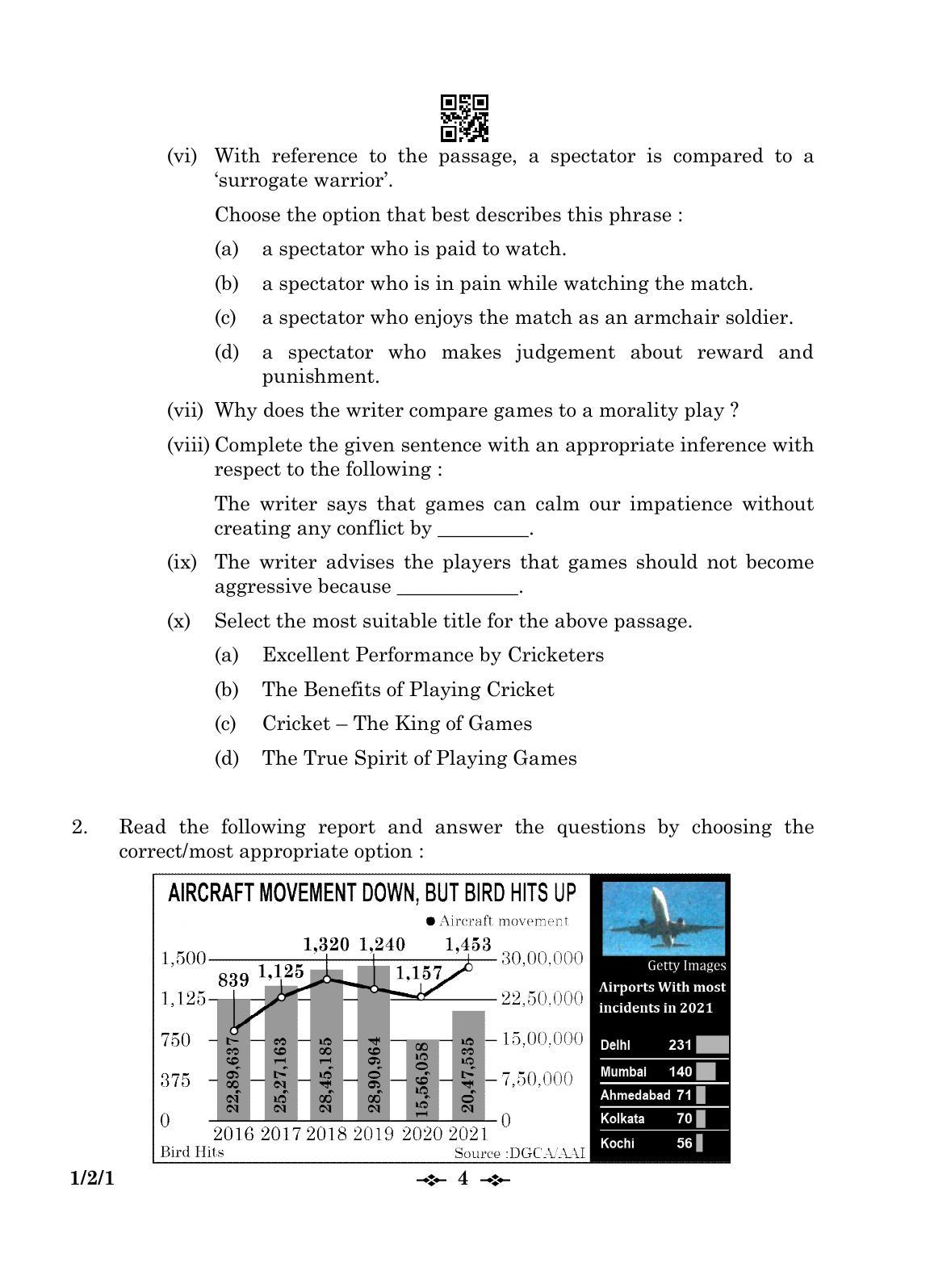 CBSE Class 12 1-2-1 English Core 2023 Question Paper - Page 4