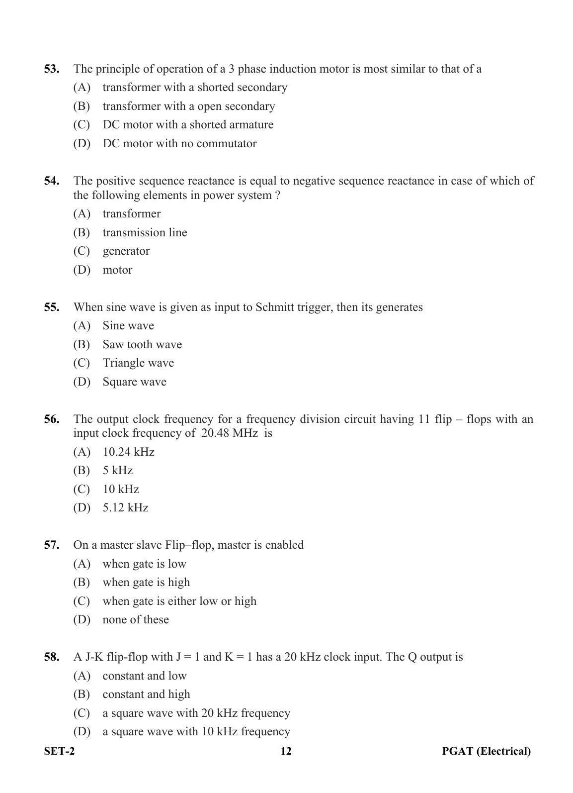OJEE PGAT 2013 Electrical Set 2 Question Paper - Page 11