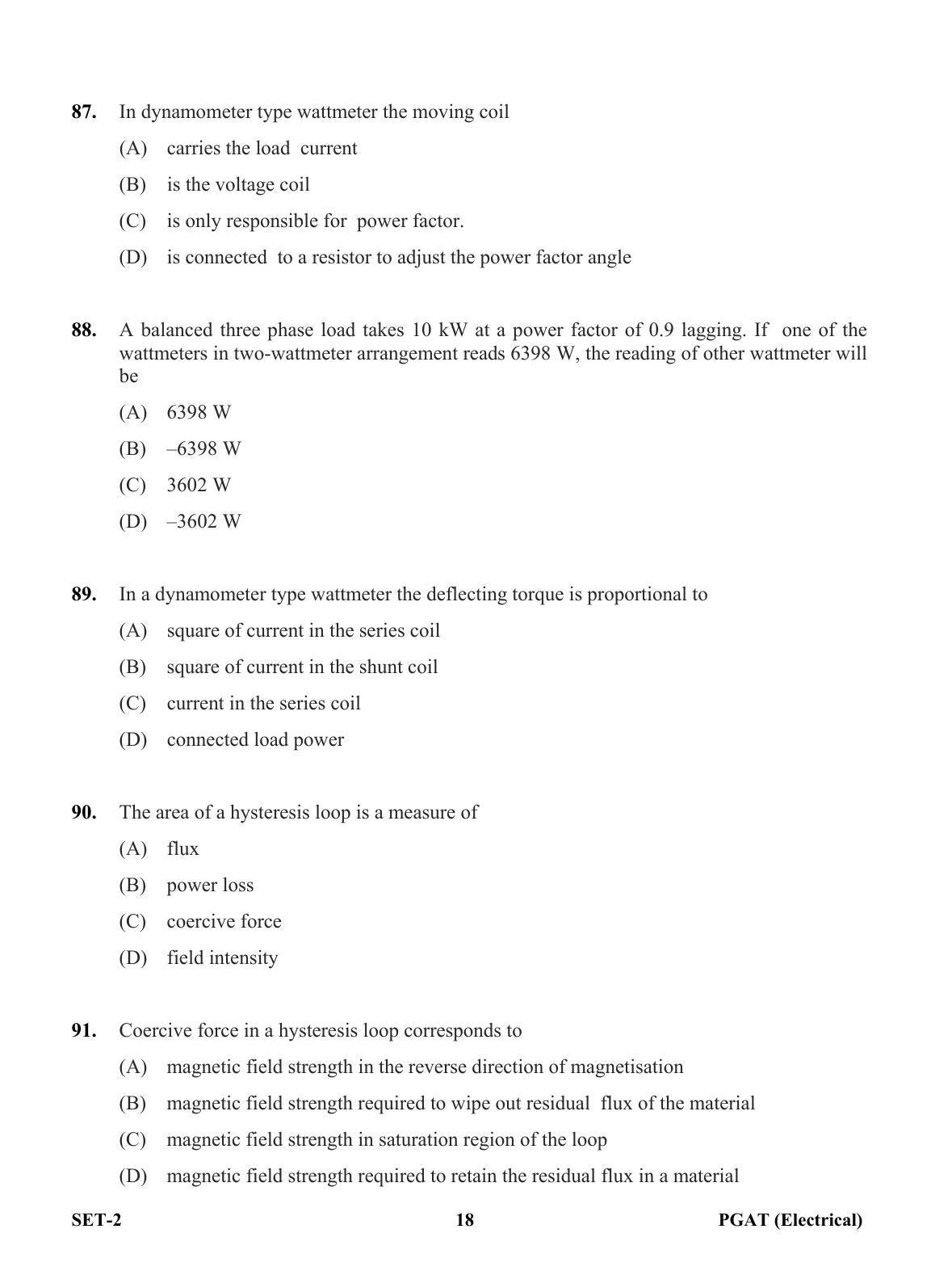 OJEE PGAT 2013 Electrical Set 2 Question Paper - Page 17
