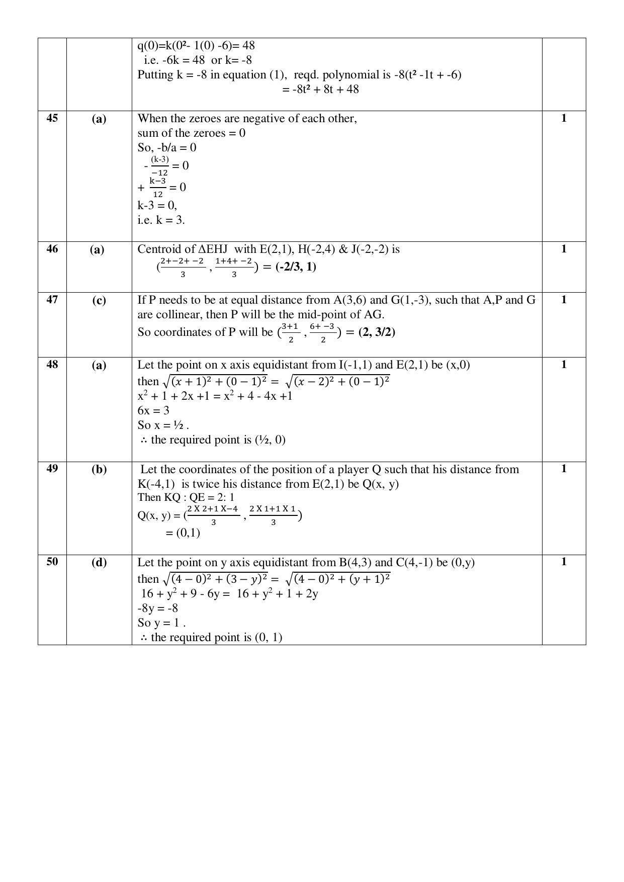 CBSE Class 10 Mathematics (Standard) Marking Scheme and Solutions 2021-22 - Page 5