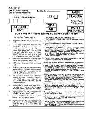 Odisha Board HSC Odia Part 1 Sample Paper