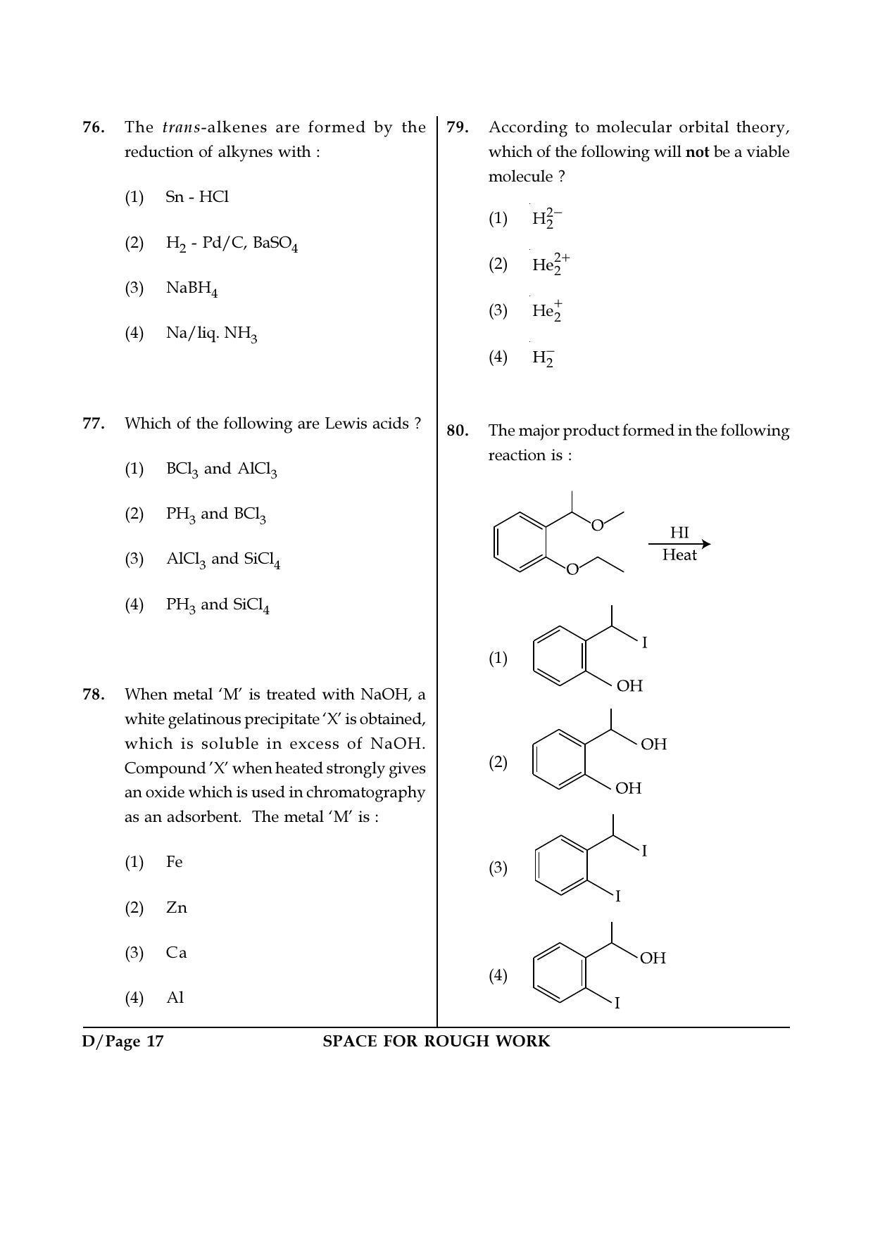 JEE Main 2018 Offline Question Paper: Set D - Page 17
