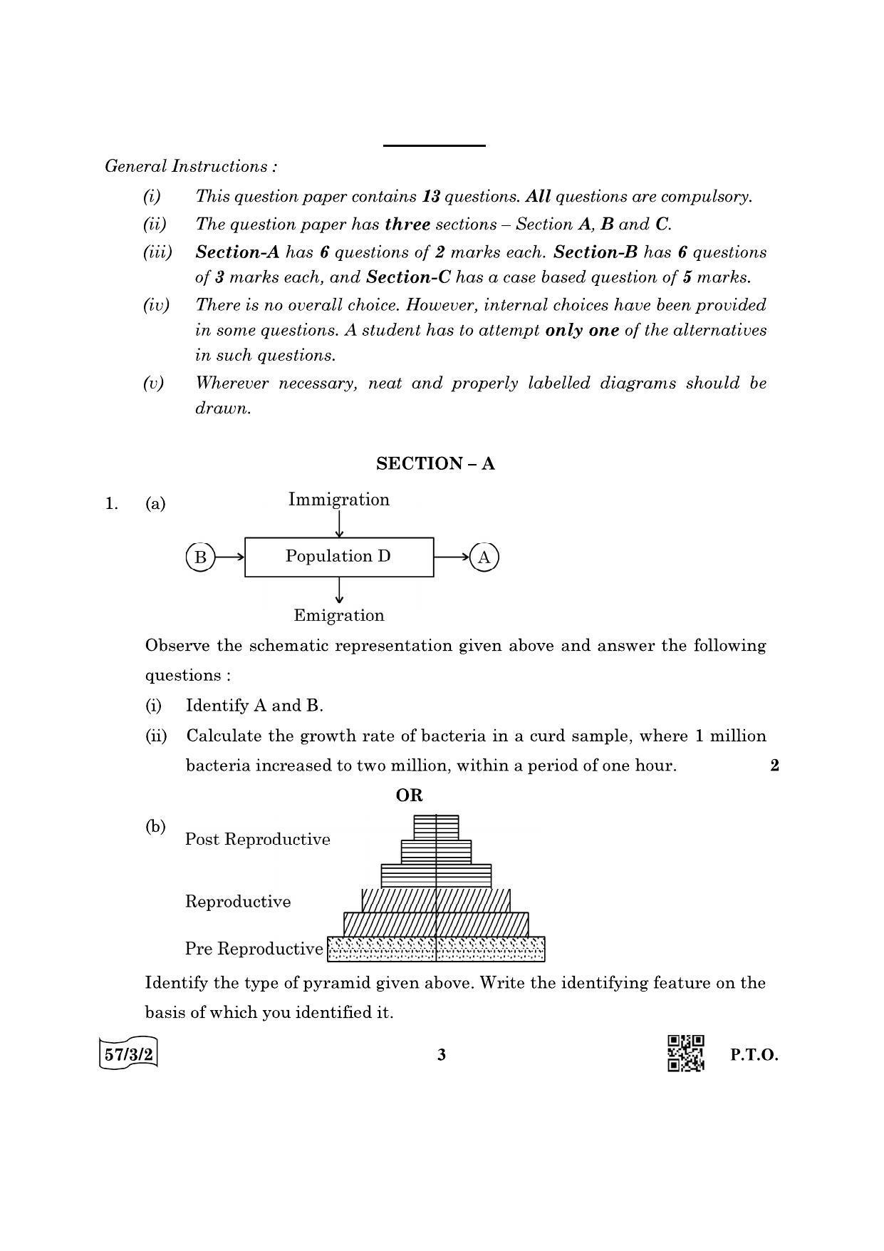 CBSE Class 12 57-3-2 Biology 2022 Question Paper - Page 3