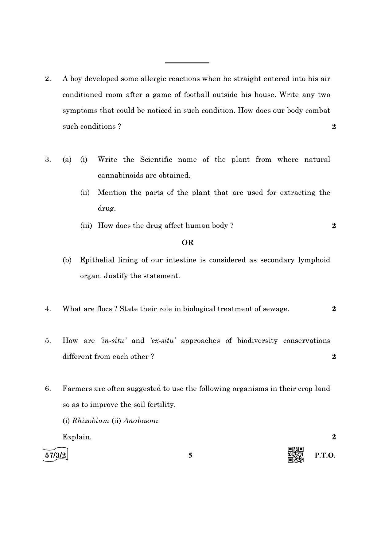 CBSE Class 12 57-3-2 Biology 2022 Question Paper - Page 5