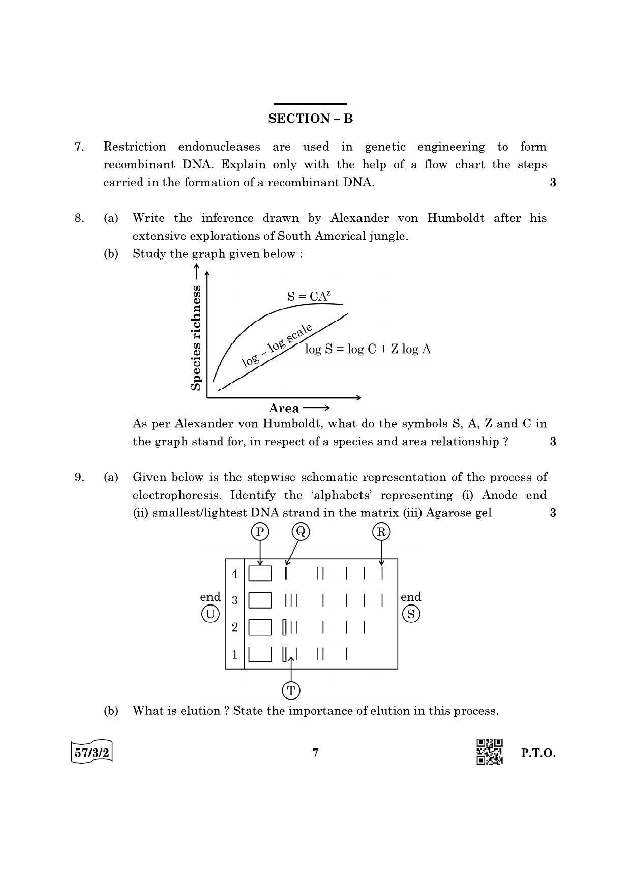 CBSE Class 12 57-3-2 Biology 2022 Question Paper - Page 7