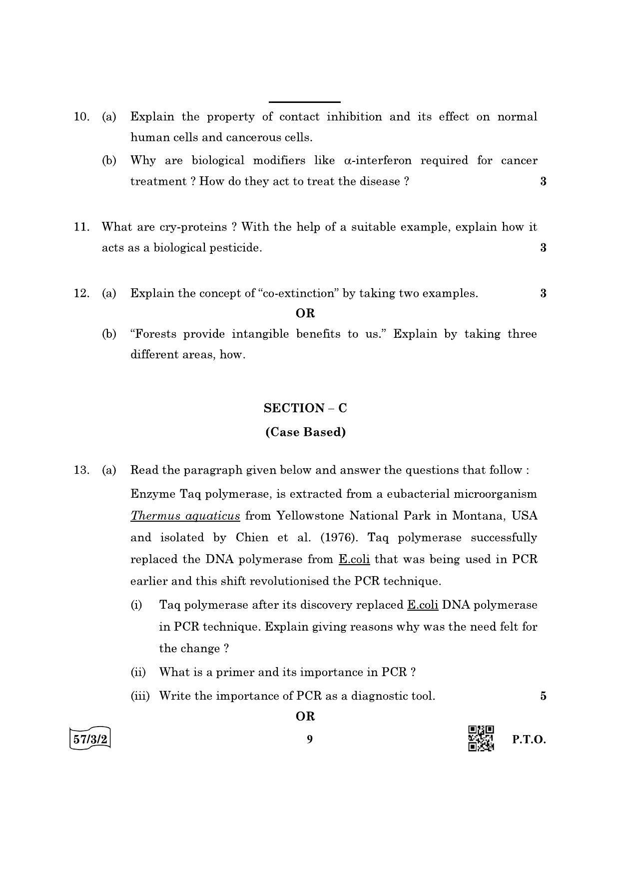 CBSE Class 12 57-3-2 Biology 2022 Question Paper - Page 9