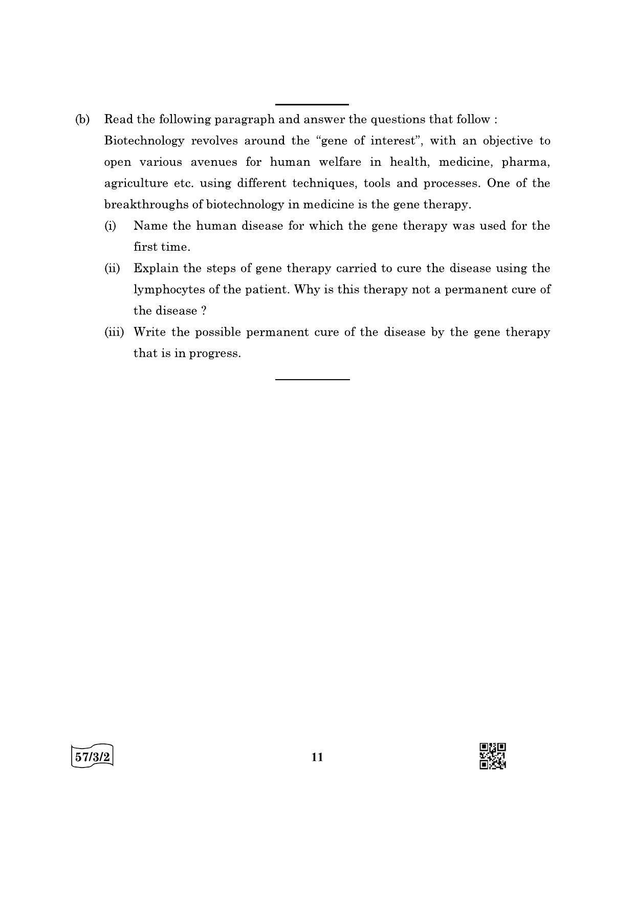 CBSE Class 12 57-3-2 Biology 2022 Question Paper - Page 11