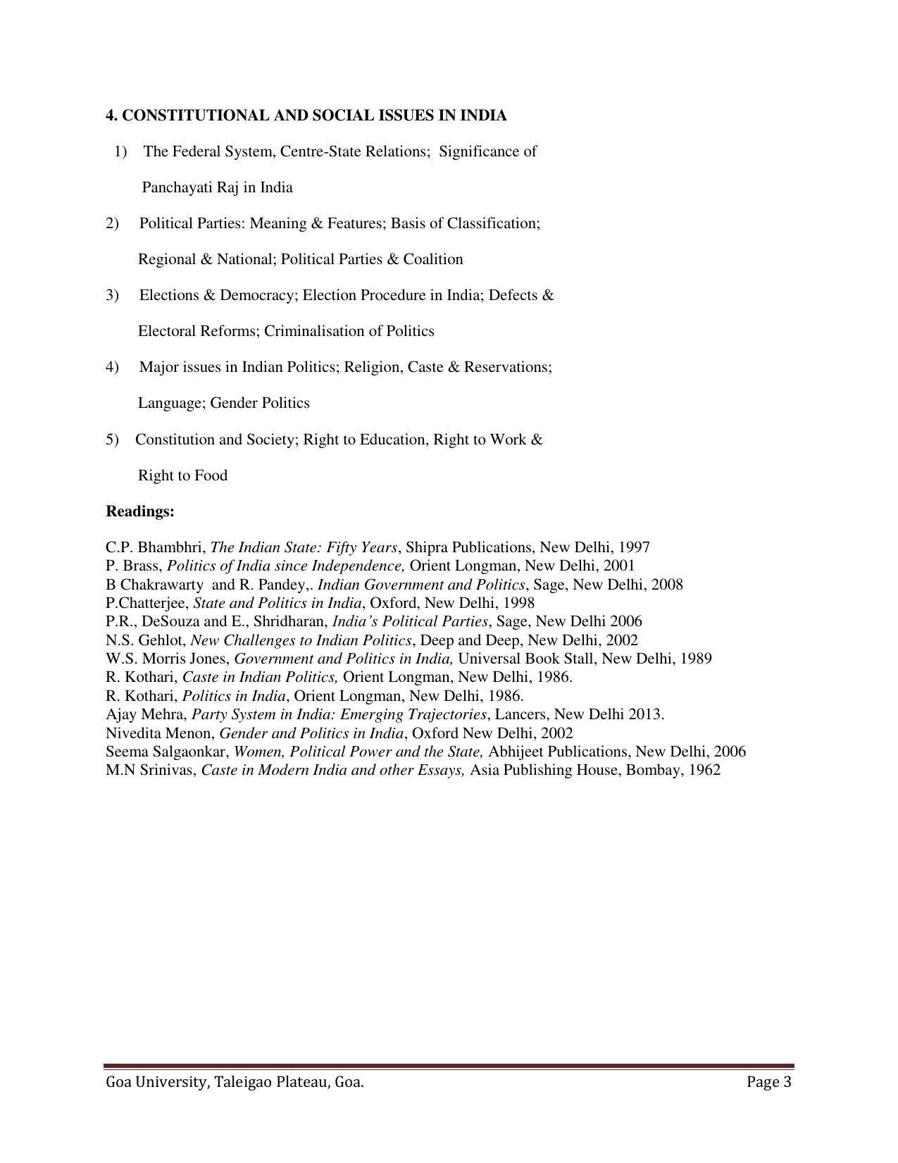GU ART Political Science Syllabus - Page 3