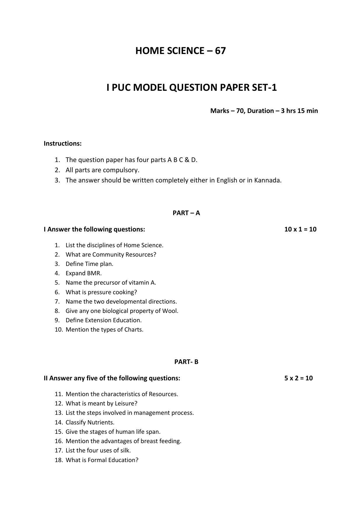Karnataka 1st PUC Question Bank for Home Science - Page 6