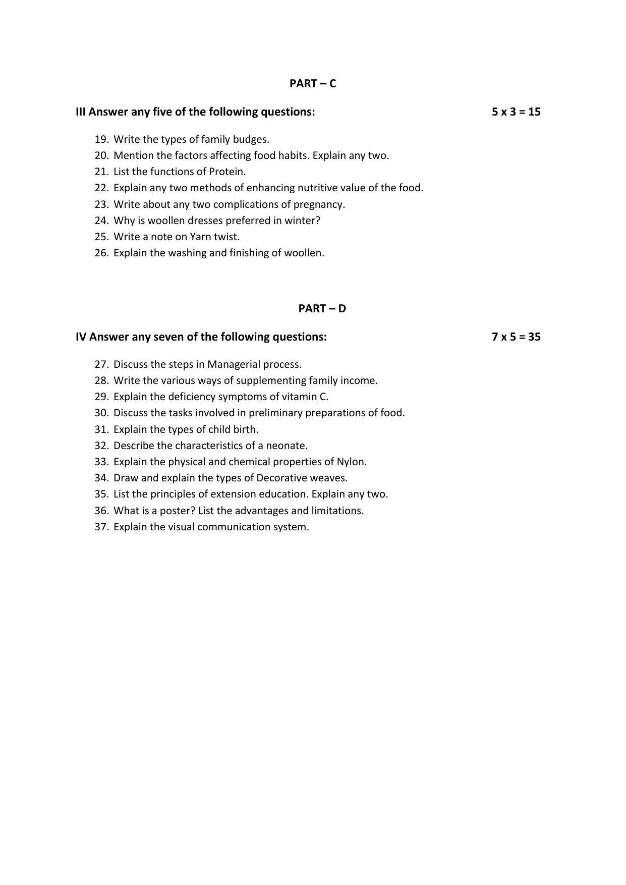 Karnataka 1st PUC Question Bank for Home Science - Page 7
