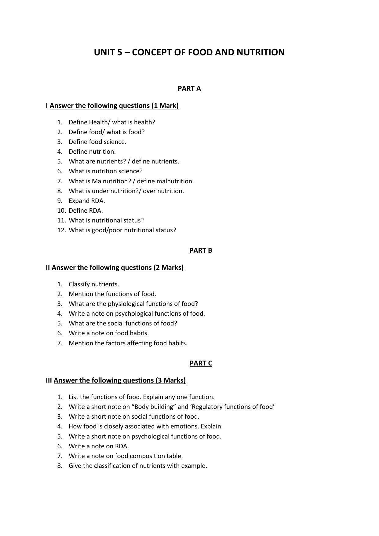 Karnataka 1st PUC Question Bank for Home Science - Page 16