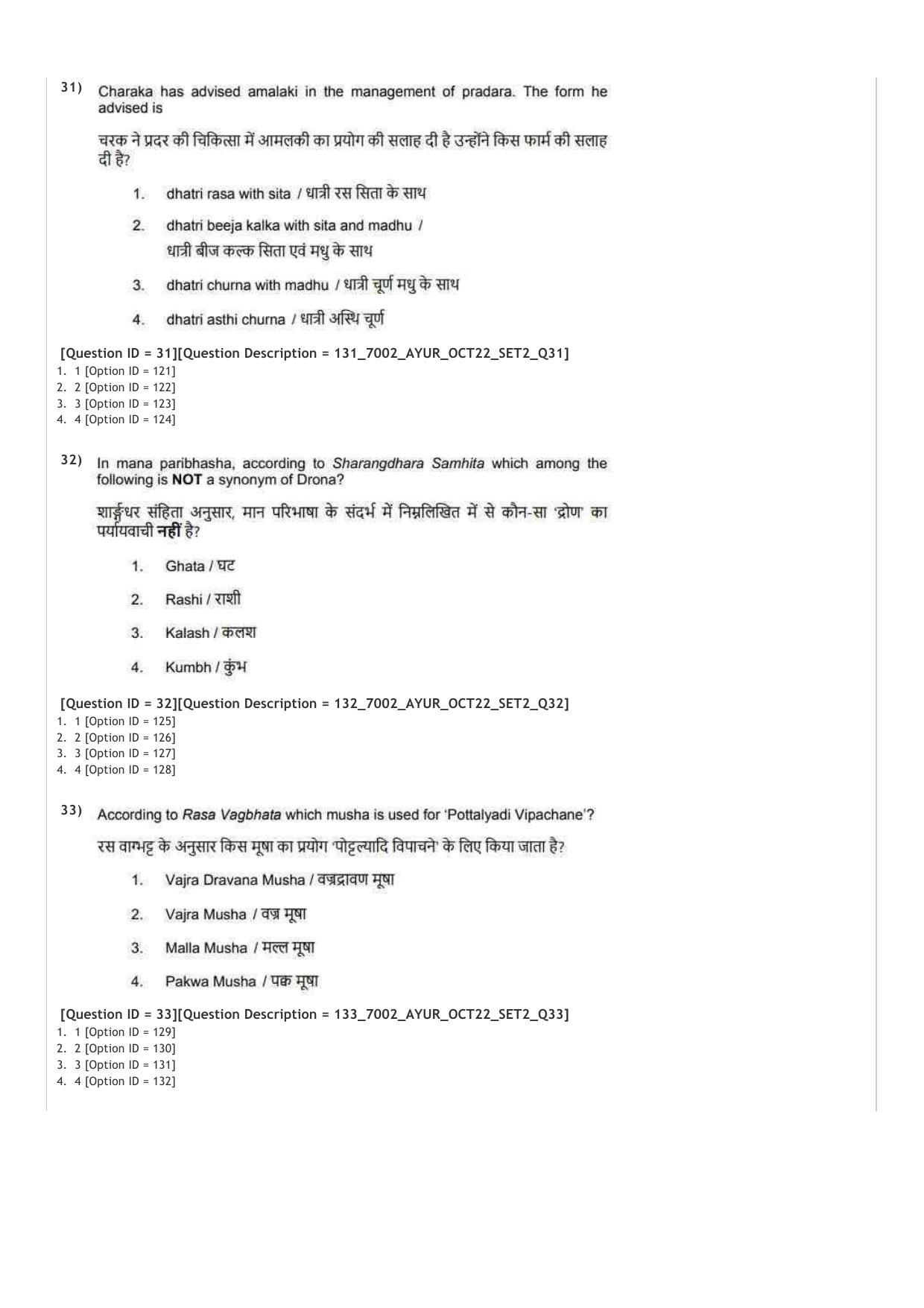 AIAPGET 2022 Ayurveda Question Paper - Page 15