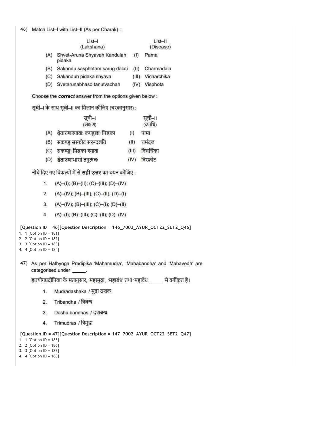 AIAPGET 2022 Ayurveda Question Paper - Page 22