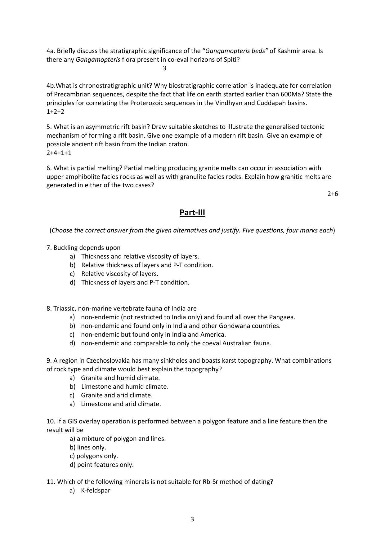 ISI Admission Test JRF in Geology GEB 2015 Sample Paper - Page 2