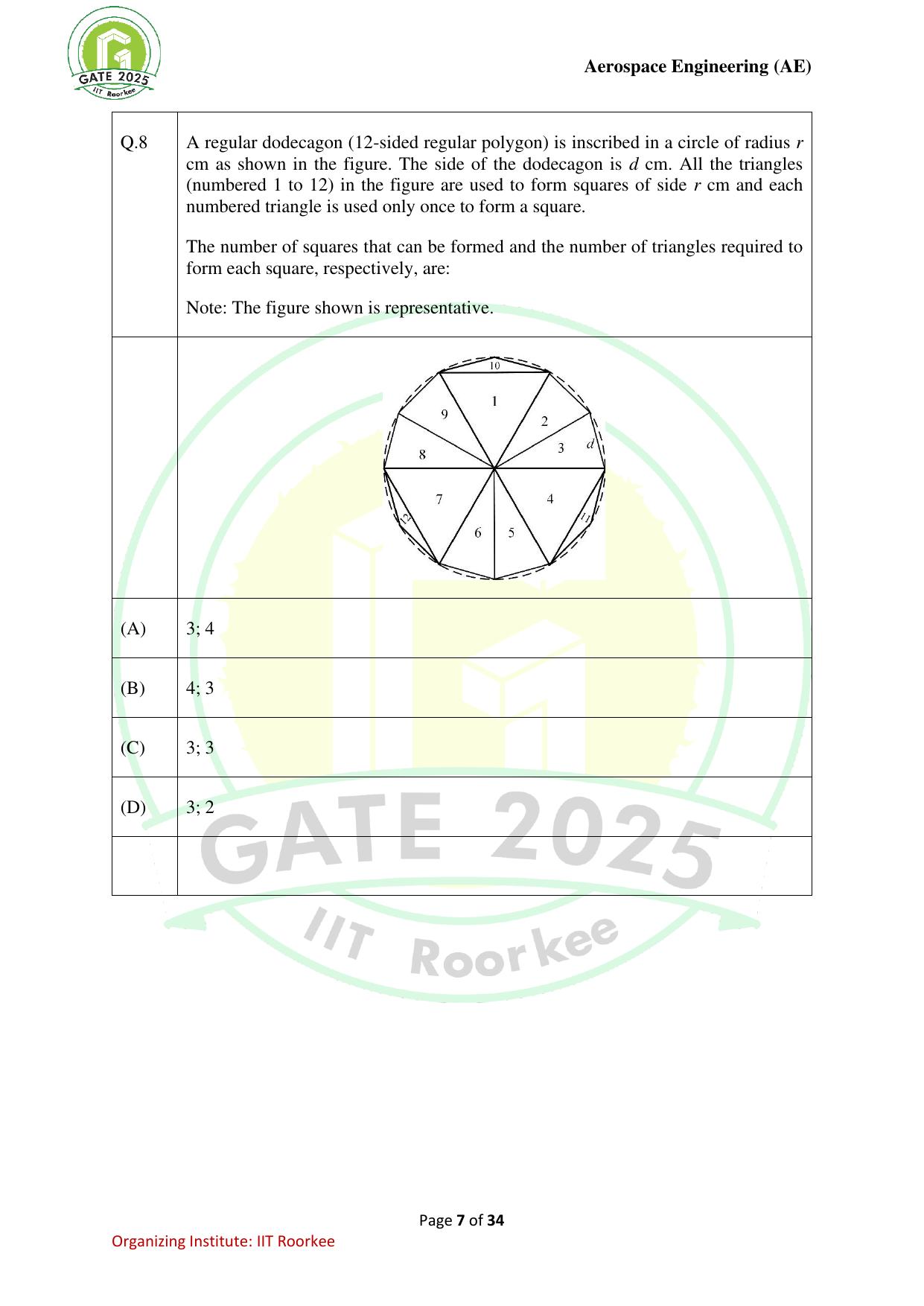 GATE 2025 Aerospace Engineering (AE) Question Paper - Page 7
