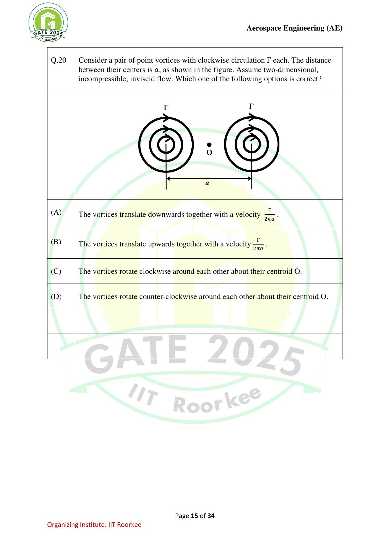 GATE 2025 Aerospace Engineering (AE) Question Paper - Page 15
