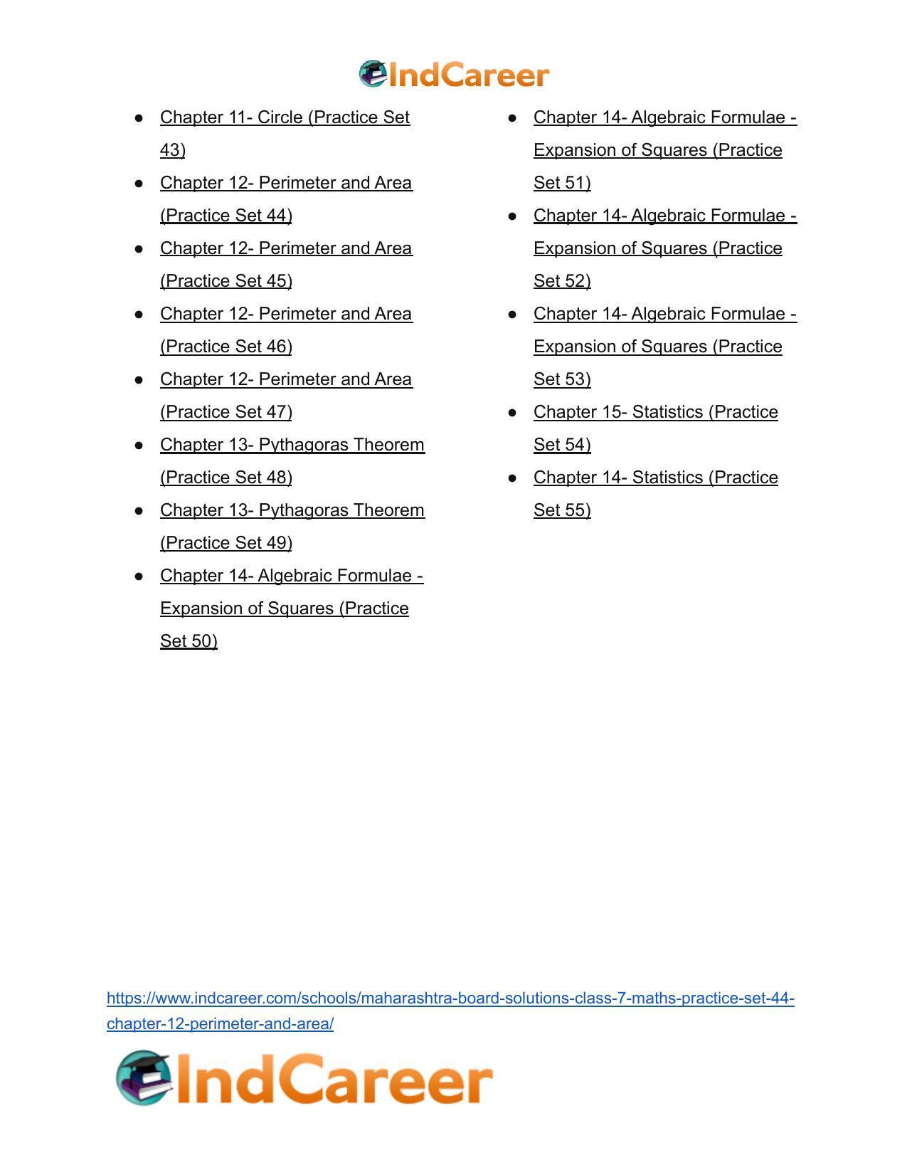 Maharashtra Board Solutions Class 7-Maths (Practice Set 44): Chapter 12- Perimeter and Area - Page 8