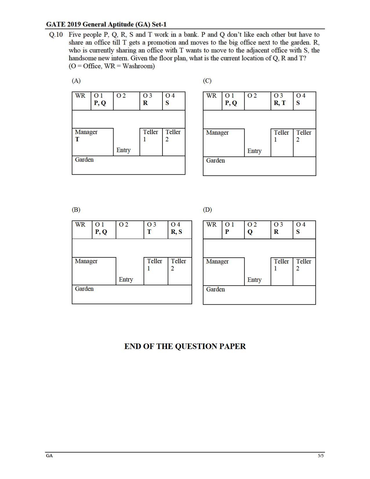 GATE 2019 Electronics and Communication Engineering (EC) Question Paper - Page 5