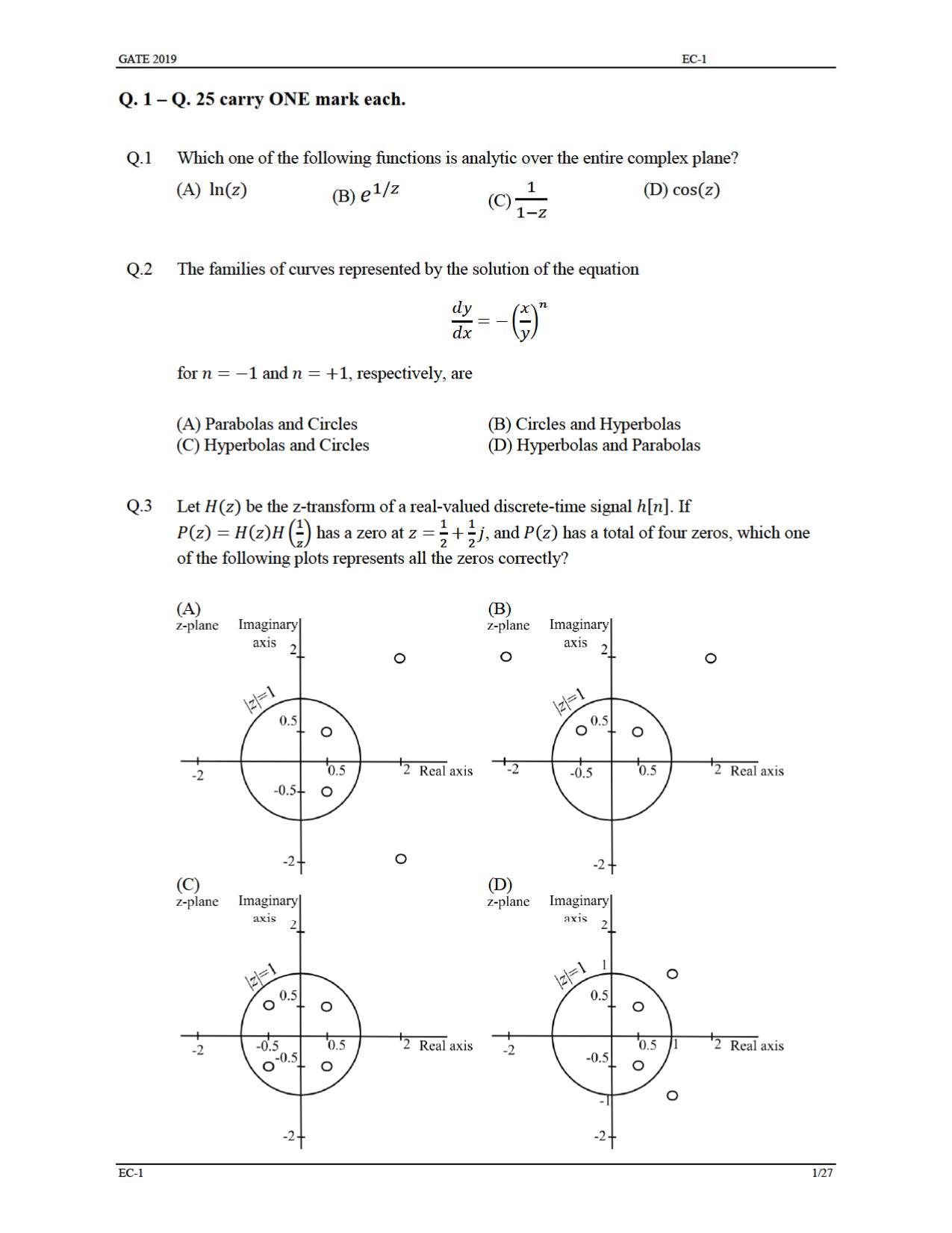 GATE 2019 Electronics and Communication Engineering (EC) Question Paper - Page 6