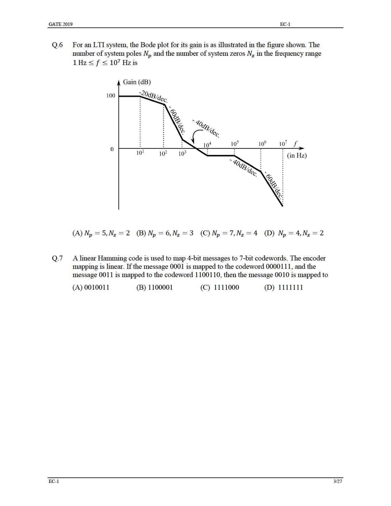 GATE 2019 Electronics and Communication Engineering (EC) Question Paper - Page 8