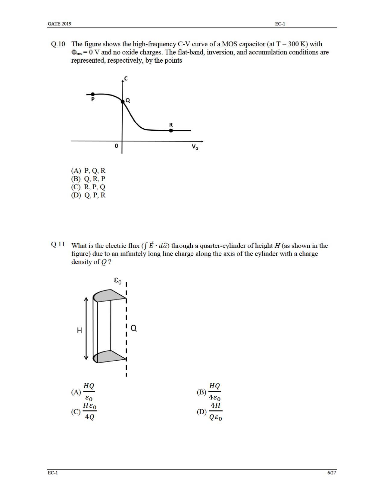 GATE 2019 Electronics and Communication Engineering (EC) Question Paper - Page 11