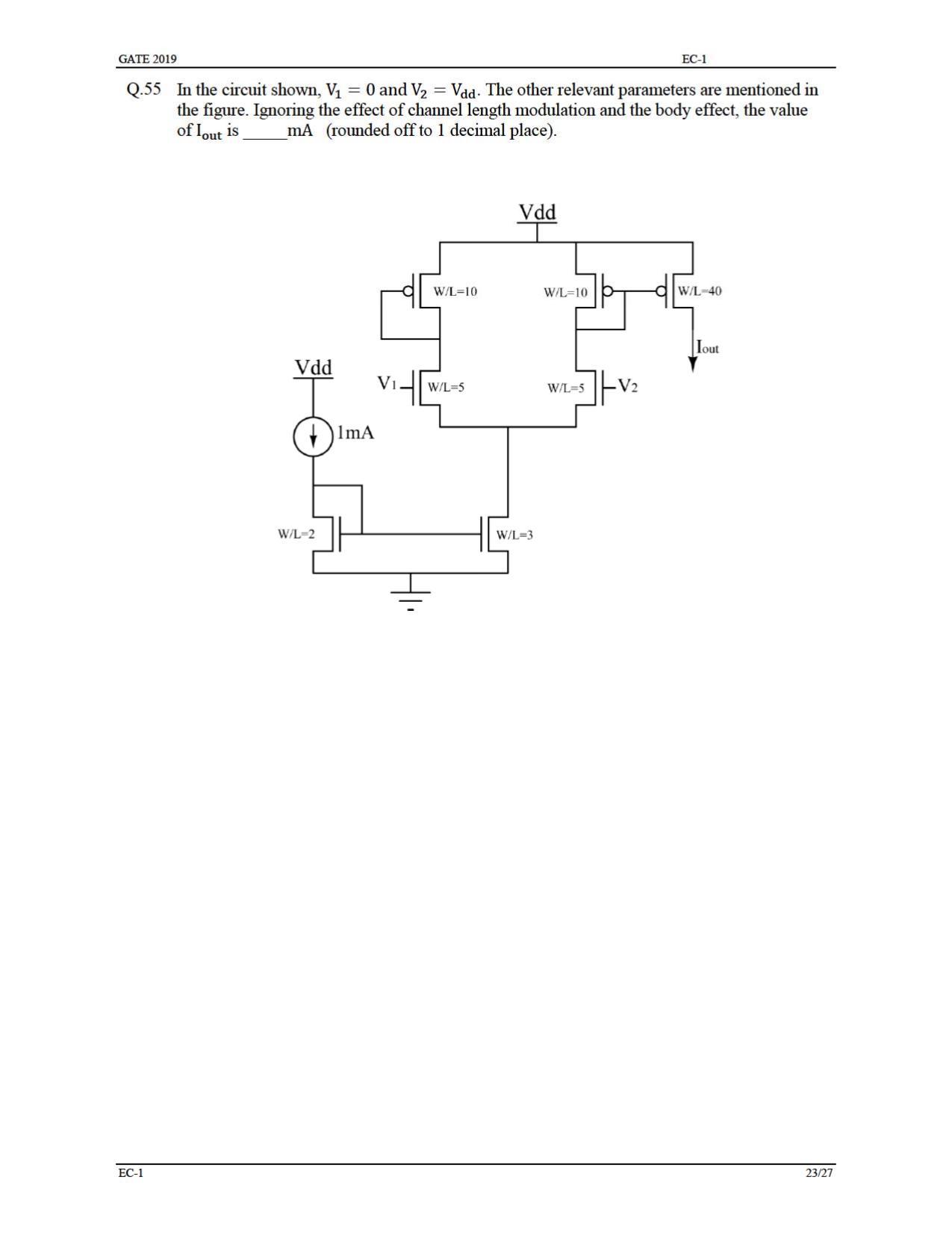 GATE 2019 Electronics and Communication Engineering (EC) Question Paper - Page 28